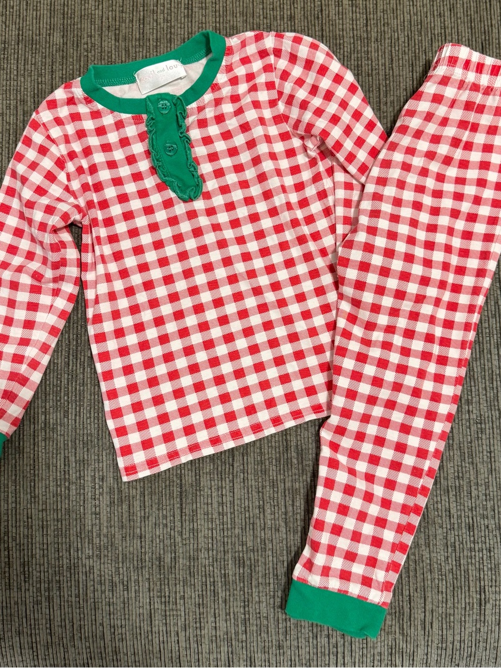 Cecil and Lou Holiday Christmas Gingham PJs Size 4